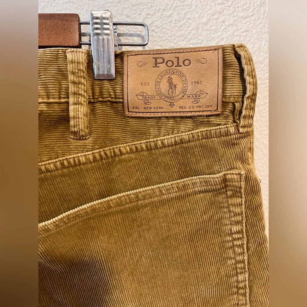 Polo Ralph Lauren Corduroy Varick Slim Straight Cotton Jeans Brown 40/32